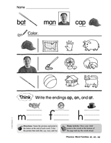Word Families -at, -an, -ap - Phonics Skill 1