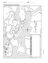 Outline Mediterranean Map