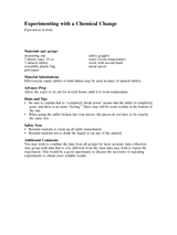 Experiment Activity: Experimenting with a Chemical Change