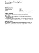 Investigate Activity: Estimating and Measuring Mass