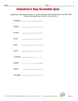 Valentine's Day Scramble Quiz