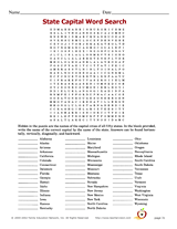State Capital Word Search