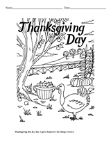 Thanksgiving Coloring Page