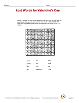 Lost Words for Valentine's Day