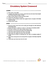 Circulatory System Crossword