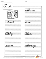 Cursive Handwriting -- Aa