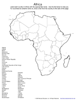 Blank  Africa on Countries Of Africa Students Fill In This Blank Printable Map With The