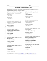 Women Adventurers Quiz