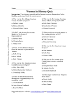 Women in History Quiz
