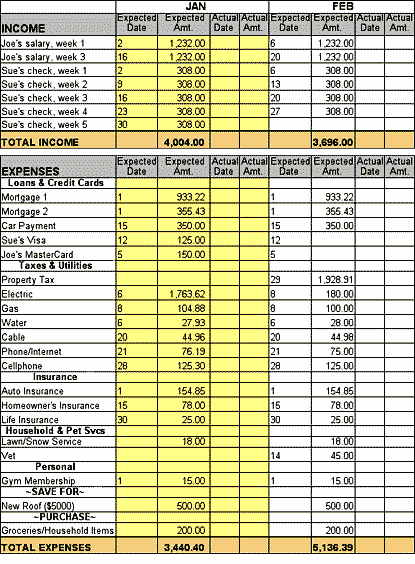 Excel Spreadsheet Template For Taxes