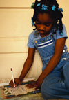 image of girl completing a student handout