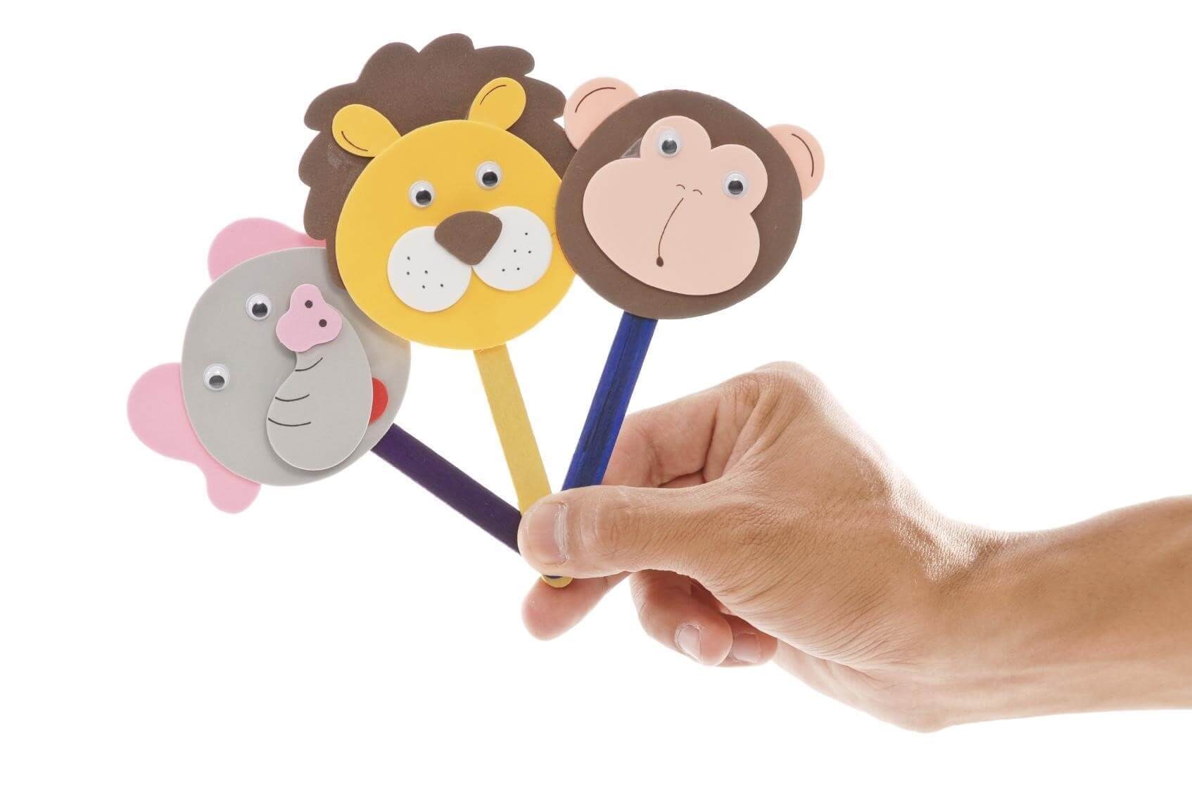 Handmade Craft Stick Animal Puppets