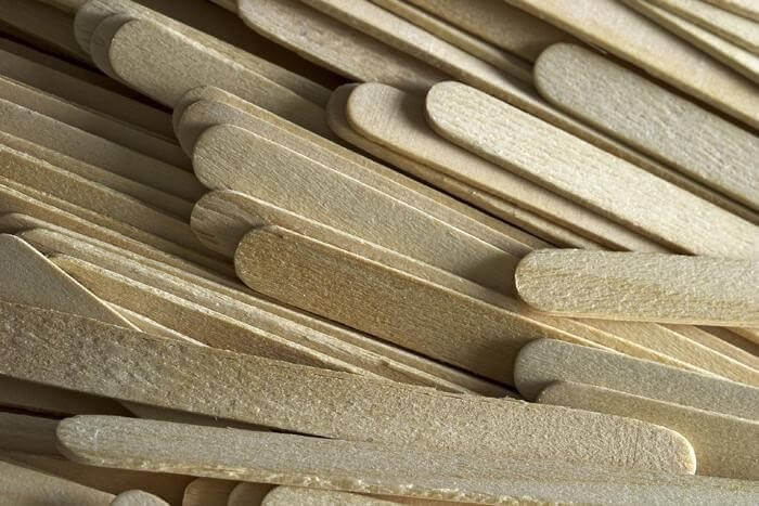 Close Up Pile of Popsicle Sticks