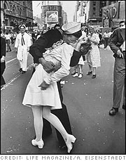 V-J Day Kiss by Alfred Eisenstaedt (August 14, 1945)