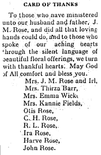 The family's thank-you after the father's death.