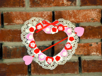 A Victorian-style Valentine's wreath.