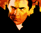 Dracula face with burning background