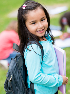 Child ready for kindergarten