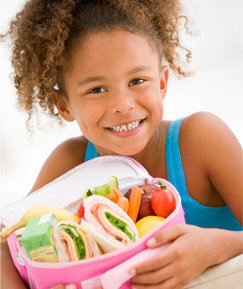 Young Girl and Her Healthy Lunch