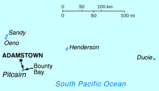 Map, Pitcairn Islands. Source: The World Factbook