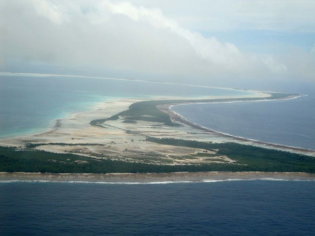 aerial view of Kiribati