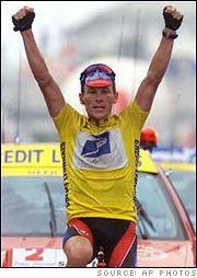 Lance Armstrong wins the Tour de France, 1999