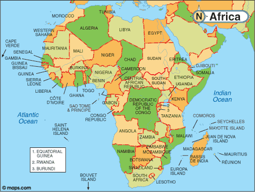 Africa Map | Infoplease