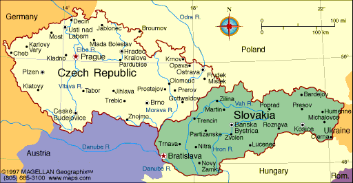 Map Of Czech Republic And Slovakia Czech Republic & Slovakia Map | Infoplease