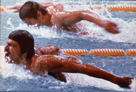 Mark Spitz swims for the gold