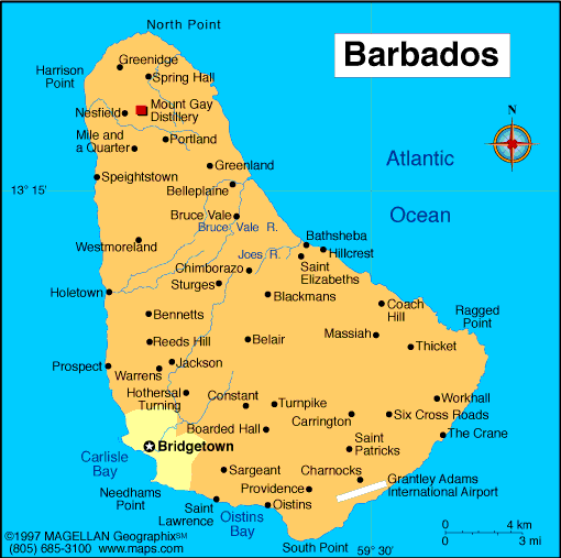 Barbados Country In World Map Barbados Map | Infoplease