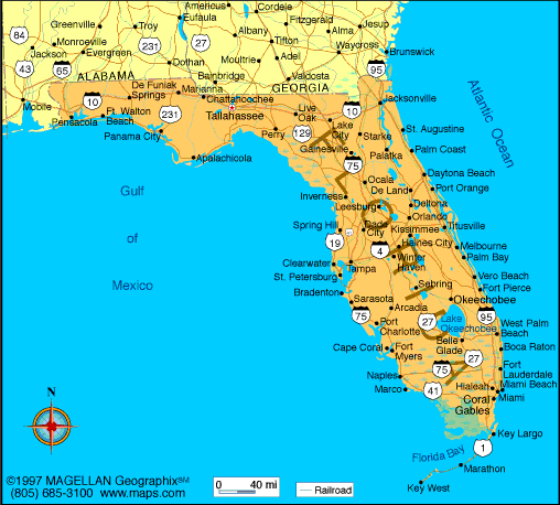 Florida Map | Infoplease