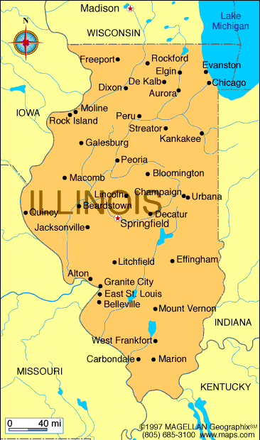 Illinois Map Infoplease