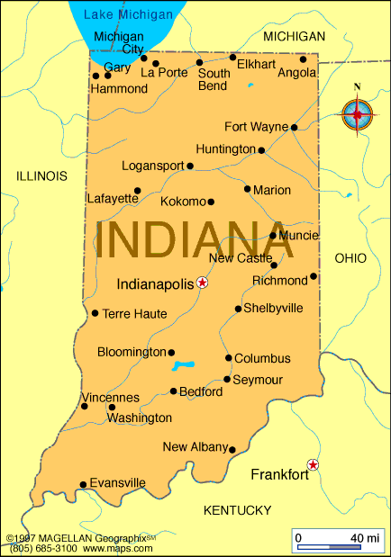 Show Me Indiana On A Map Indiana Map | Infoplease