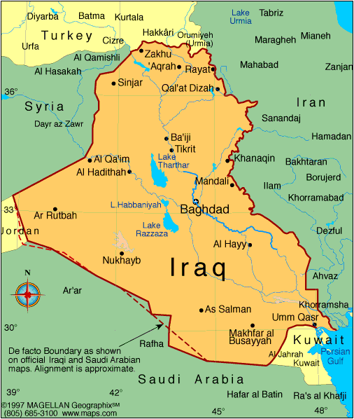 Iraq Map | Infoplease