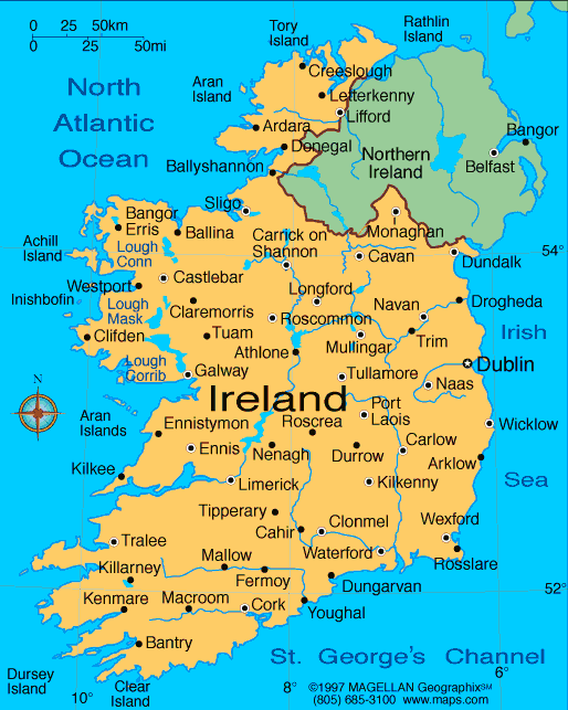 Ireland Map | Infoplease