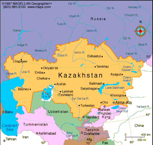 Kazakhstan Map | Infoplease
