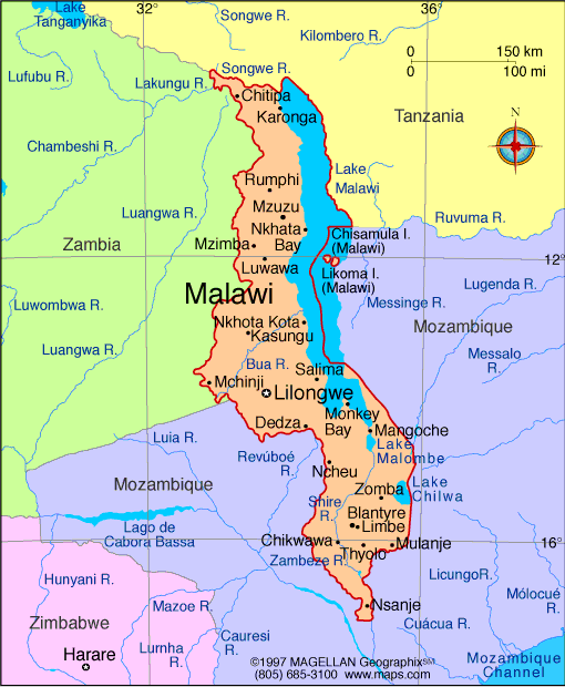 Malawi Map | Infoplease