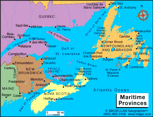 Maritime Provinces Map | Infoplease