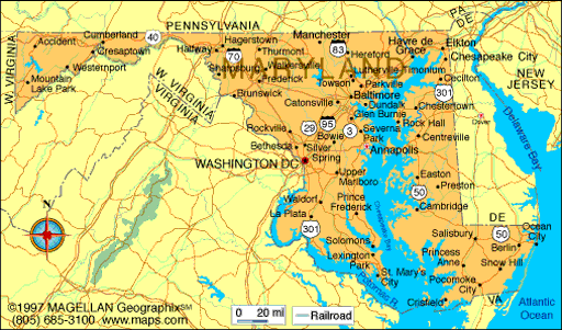 State Of Maryland Map Maryland Map | Infoplease