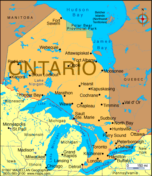 Ontario Map | Infoplease
