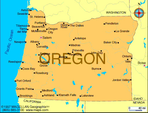Oregon Map With Cities
