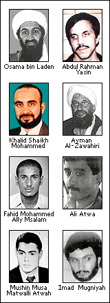 Partial Set of Images of FBI's Most Wanted Terrorists