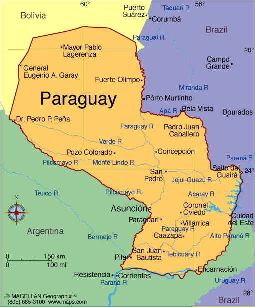 Paraguay Map | Infoplease