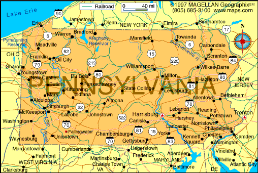 Pennsylvania Map Infoplease 3429