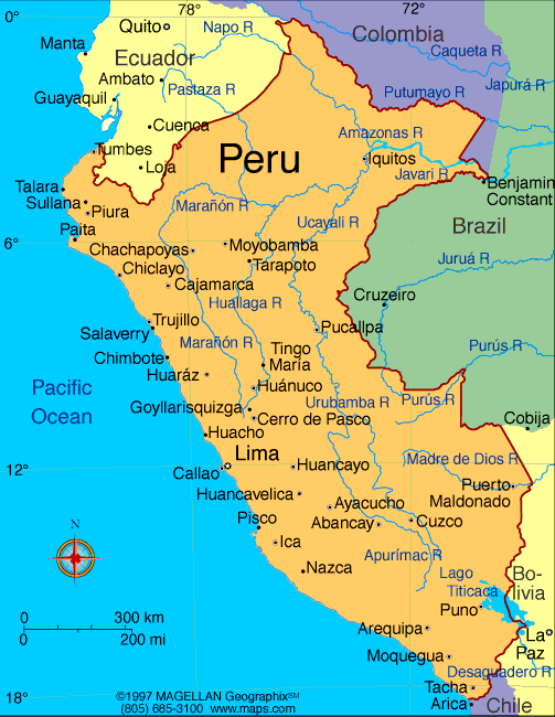 Image result for Map of Peru