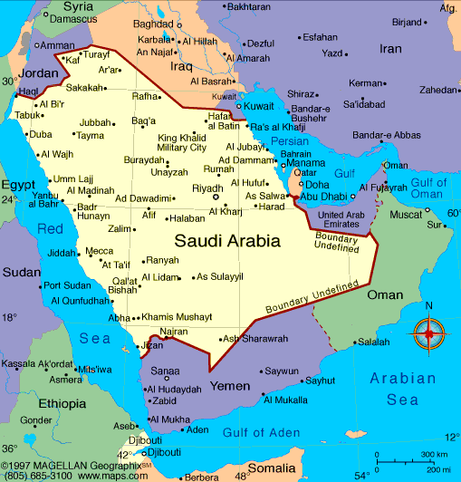 World Map Saudi Arabia And India Saudi Arabia Map | Infoplease