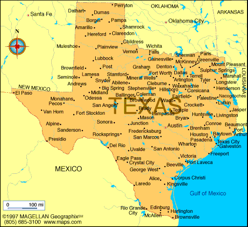 Texas Map | Infoplease