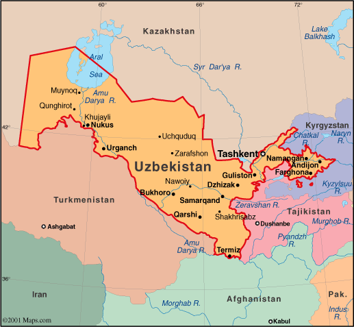 Uzbekistan Map Infoplease