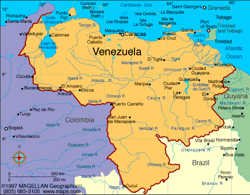 Where Is Venezuela On A Map Venezuela Map | Infoplease