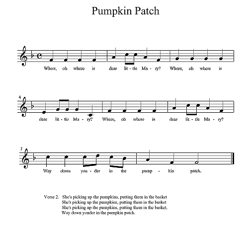 Pumpkin Patch notation and words